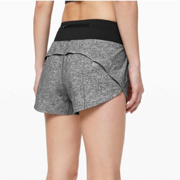 Lululemon Speed Up Short Long *4" Updated Fit Heather Lux Multi Black - Picture 7 of 7